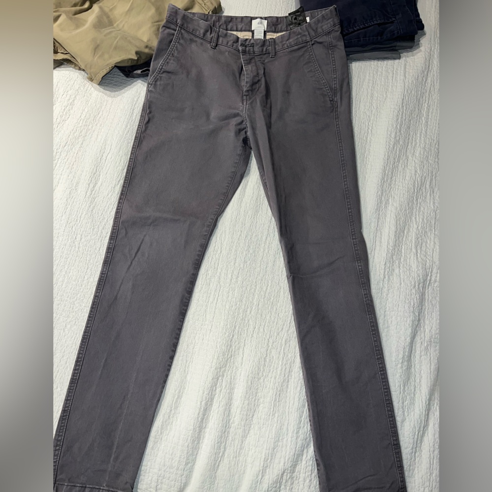 Grey H&M skinny fit stretch khakis